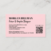 Professioneel Eenvoudig Blos Roze Monogram Visitekaartje (Achterkant)