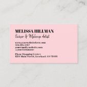 Professioneel Eenvoudig Blush Roze Monogram Visitekaartje (Achterkant)