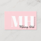 Professioneel Eenvoudig Blush Roze Monogram Visitekaartje (Voorkant)