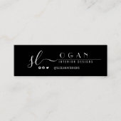 Professioneel Eenvoudig Chique Monogram Zwart-Wit Mini Visitekaartje (Voorkant)