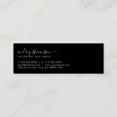 Professioneel Eenvoudig Chique Monogram Zwart-Wit Mini Visitekaartje (Achterkant)
