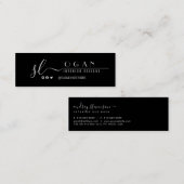 Professioneel Eenvoudig Chique Monogram Zwart-Wit Mini Visitekaartje (Voorkant / Achterkant)