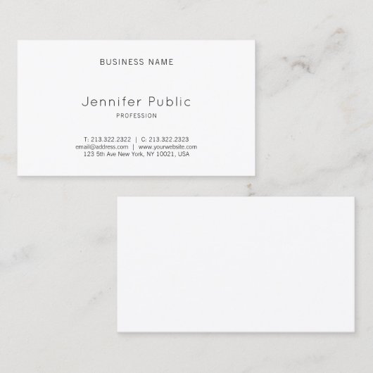 Professioneel, eenvoudig design elegant design visitekaartje (Voorkant / Achterkant)