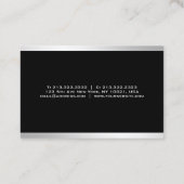 Professioneel, eenvoudig design elegant Silver Visitekaartje (Achterkant)