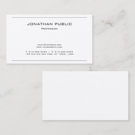 Professioneel, eenvoudig design met modern elegant visitekaartje (Voorkant / Achterkant)