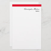 Professioneel Eenvoudig Effen Vastgoed Rood Wit Briefpapier (Voorkant / Achterkant)
