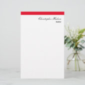 Professioneel Eenvoudig Effenvoudig Vastgoed Rood  Briefpapier (Staand voorkant)