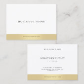 Professioneel Eenvoudig Elegant Goud Wit Modern Visitekaartje (Voorkant / Achterkant)