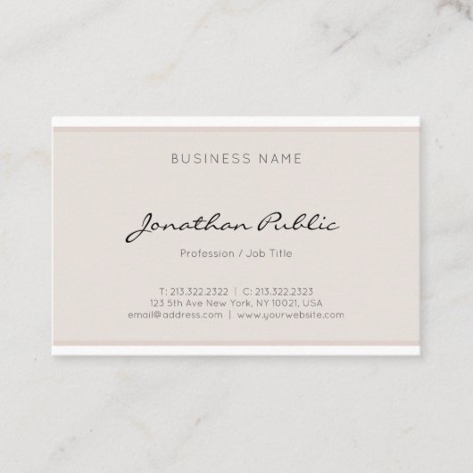 Professioneel, eenvoudig elegant minimalistisch visitekaartje (Voorkant)