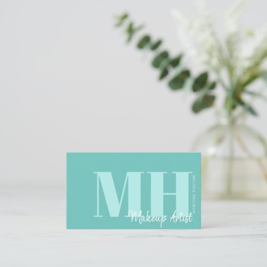 Professioneel Eenvoudig Elegant Monogram Visitekaartje (Staand voorkant)