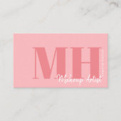 Professioneel Eenvoudig Elegant Roze Monogram Visitekaartje (Voorkant)