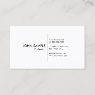 Professioneel Eenvoudig Elegant Wit Modern Visitekaartje