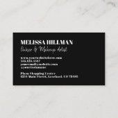 Professioneel Eenvoudig Elegant Zwart Monogram Visitekaartje (Achterkant)