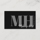 Professioneel Eenvoudig Elegant Zwart Monogram Visitekaartje (Voorkant)