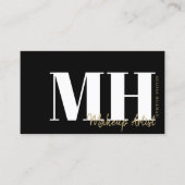 Professioneel Eenvoudig Elegant Zwart Monogram Visitekaartje (Voorkant)