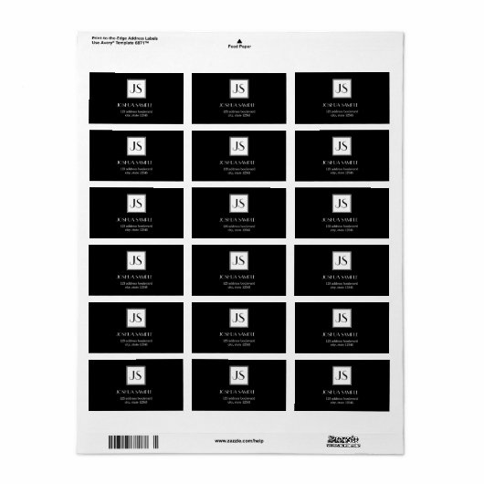 Professioneel eenvoudig etiket (Full Sheet)