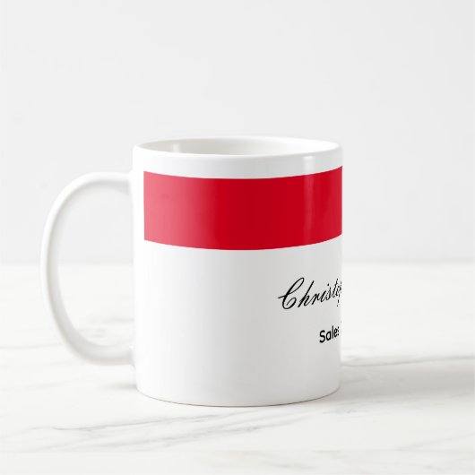 Professioneel Eenvoudig Gewoon Rood Wit Koffiemok (Links)