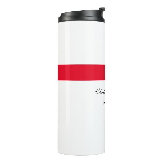 Professioneel Eenvoudig Gewoon Rood Wit Thermosbeker (Gedraaid links)