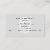 Professioneel, eenvoudig grijs minimalistisch visitekaartje (Achterkant)