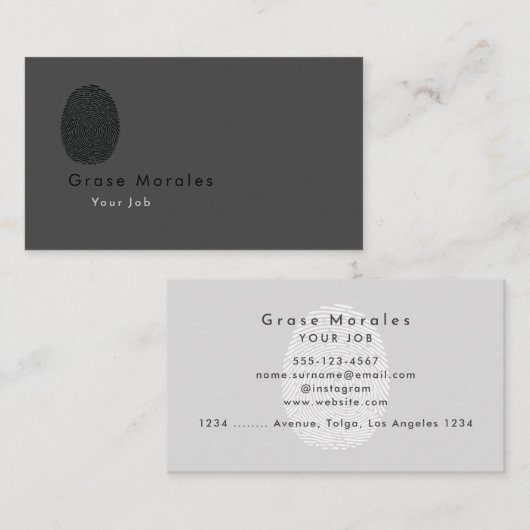 Professioneel, eenvoudig grijs minimalistisch visitekaartje (Voorkant / Achterkant)