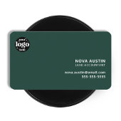 Professioneel eenvoudig groen minimalistisch ontwe visitekaartje