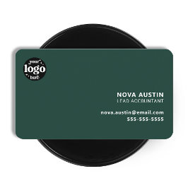 Professioneel eenvoudig groen minimalistisch ontwe visitekaartje