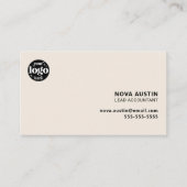 Professioneel eenvoudig ivoor minimalistisch ontwe visitekaartje (Voorkant)