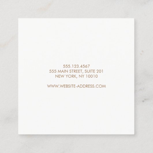 Professioneel, eenvoudig laaggroen vierkant vierkante visitekaartje (Achterkant)