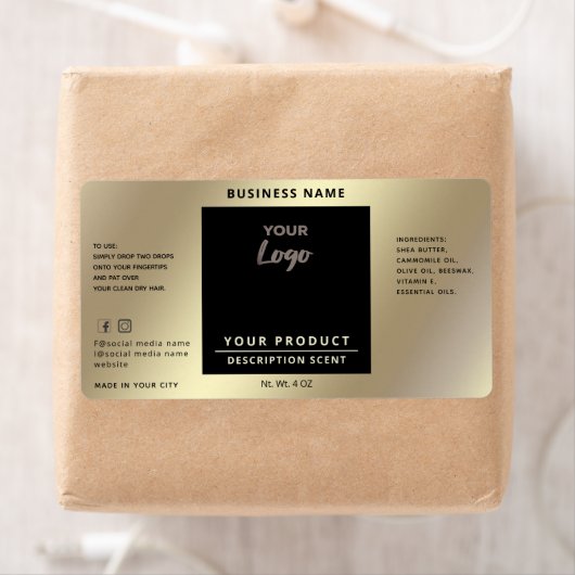 Professioneel, eenvoudig logo goudproduct etiket (Insitu)