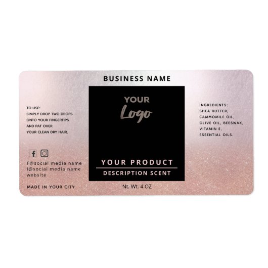 Professioneel, eenvoudig logo goudproduct etiket (Voorkant)