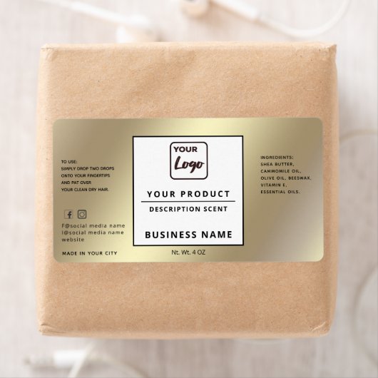 Professioneel, eenvoudig logo goudproduct etiket (Insitu)