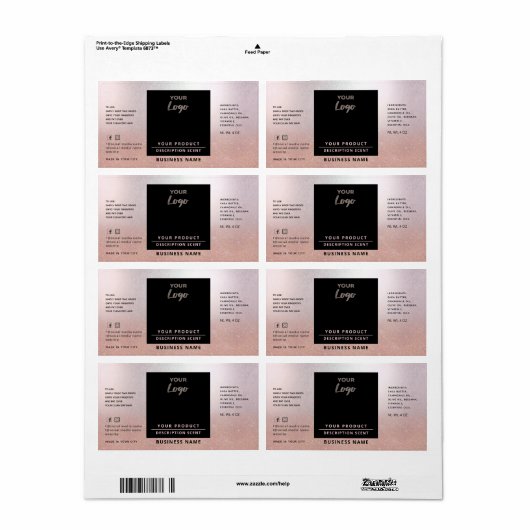 Professioneel, eenvoudig logo goudproduct la etiket (Full Sheet)