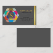 Professioneel, eenvoudig Logo Hexagon Visitekaartje (Voorkant / Achterkant)