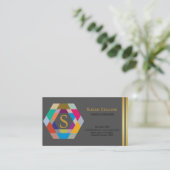 Professioneel, eenvoudig Logo Hexagon Visitekaartje (Staand voorkant)