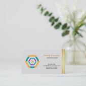 Professioneel, eenvoudig Logo Hexagon Visitekaartje (Staand voorkant)