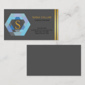 Professioneel, eenvoudig Logo Hexagon Visitekaartje (Voorkant / Achterkant)