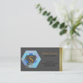 Professioneel, eenvoudig Logo Hexagon Visitekaartje (Staand voorkant)