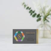 Professioneel, eenvoudig Logo Hexagon Visitekaartje (Staand voorkant)