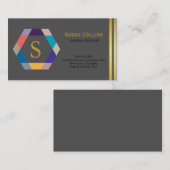 Professioneel, eenvoudig Logo Hexagon Visitekaartje (Voorkant / Achterkant)
