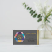 Professioneel, eenvoudig Logo Hexagon Visitekaartje (Staand voorkant)