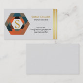 Professioneel, eenvoudig Logo Hexagon Visitekaartje (Voorkant / Achterkant)