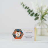 Professioneel, eenvoudig Logo Hexagon Visitekaartje (Staand voorkant)