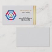 Professioneel, eenvoudig Logo Hexagon Visitekaartje (Voorkant / Achterkant)
