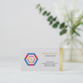 Professioneel, eenvoudig Logo Hexagon Visitekaartje (Staand voorkant)