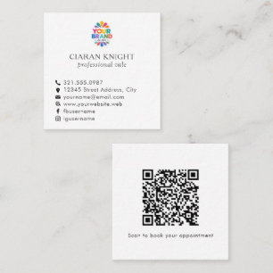 Professioneel eenvoudig logo QR-code Vierkante Visitekaartje