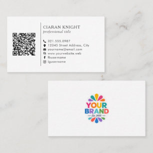 Professioneel Eenvoudig Logo QR Code Visitekaartje