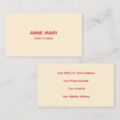 Professioneel Eenvoudig Minimaal Oranje Ivoor Off  Visitekaartje (Voorkant / Achterkant)