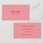 Professioneel Eenvoudig Minimaal Sinaasappel Roze  Visitekaartje (Voorkant / Achterkant)