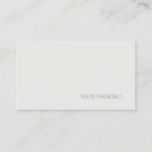 Professioneel Eenvoudig Minimalistisch Beige Wit Visitekaartje (Voorkant)