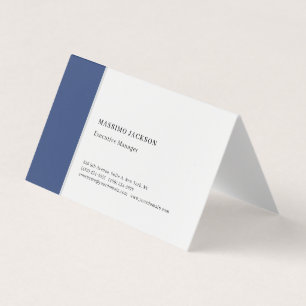 Professioneel eenvoudig minimalistisch modern blau visitekaartje